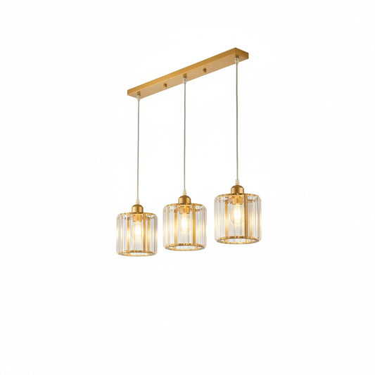 Hanglamp Modern met Kristalglazen Cilinderkappen en Verstelbare Hoogte