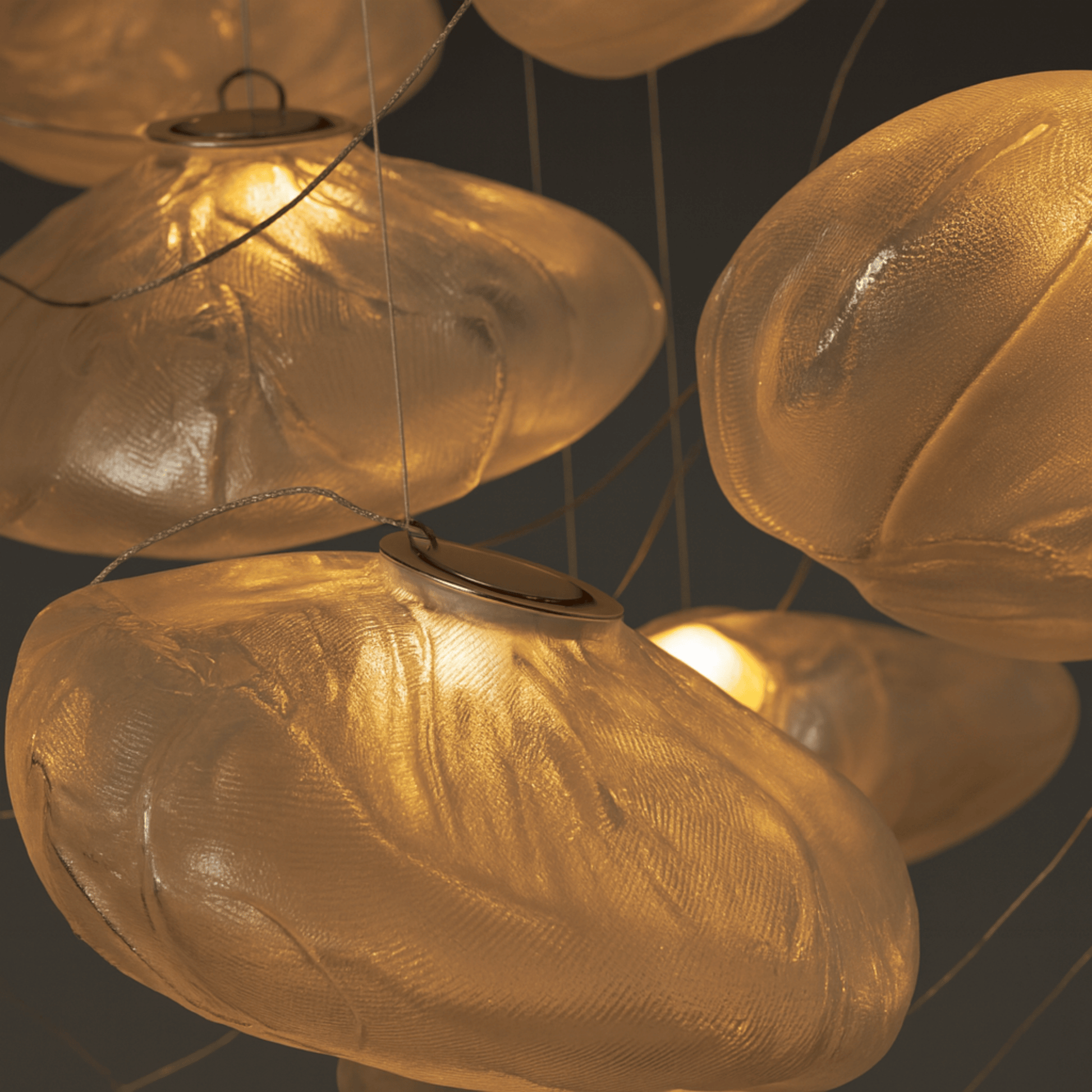 Hanglamp Modern met Organische Glazen Kap in Wolkvorm