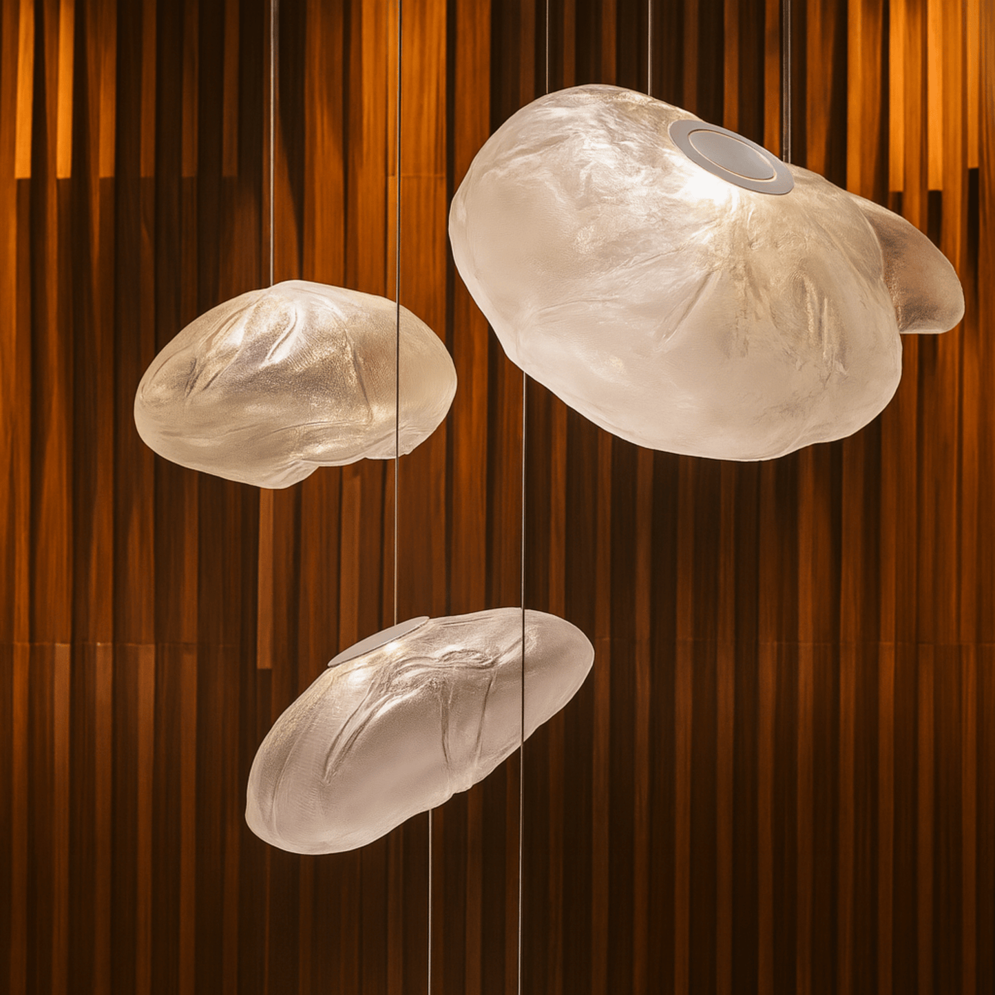 Hanglamp Modern met Organische Glazen Kap in Wolkvorm