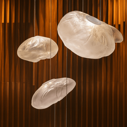 Hanglamp Modern met Organische Glazen Kap in Wolkvorm