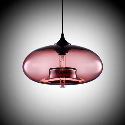 Hanglamp Modern met Ovale Glazen Kap en Verstelbare Hoogte