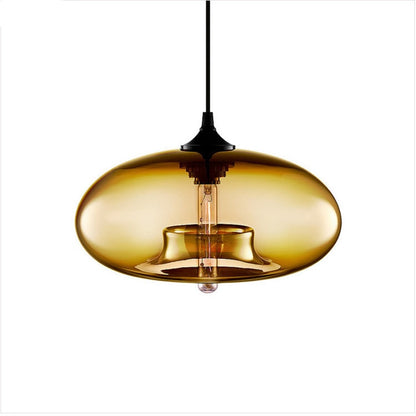 Hanglamp Modern met Ovale Glazen Kap en Verstelbare Hoogte