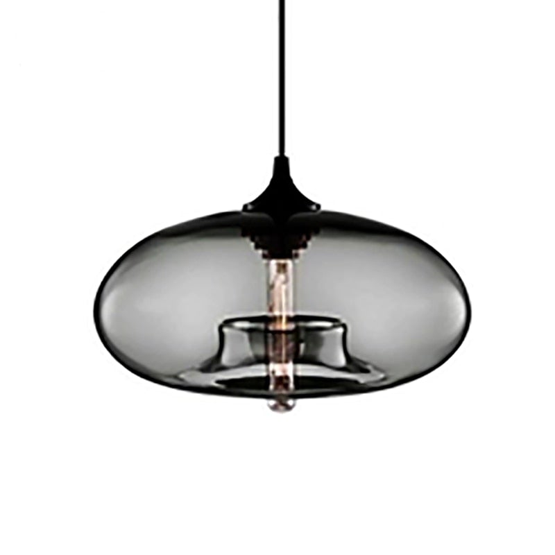 Hanglamp Modern met Ovale Glazen Kap en Verstelbare Hoogte