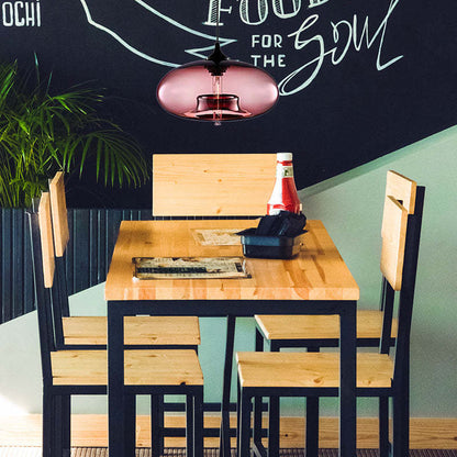 Hanglamp Modern met Ovale Glazen Kap en Verstelbare Hoogte