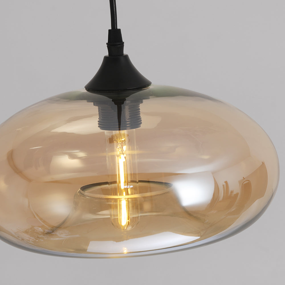Hanglamp Modern met Ovale Glazen Kap en Verstelbare Hoogte