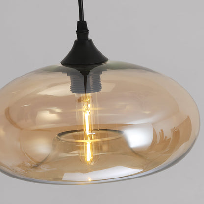 Hanglamp Modern met Ovale Glazen Kap en Verstelbare Hoogte