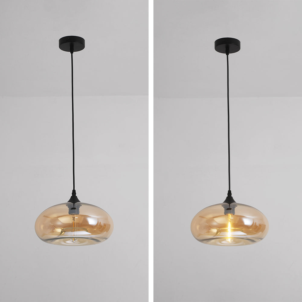 Hanglamp Modern met Ovale Glazen Kap en Verstelbare Hoogte