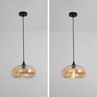 Hanglamp Modern met Ovale Glazen Kap en Verstelbare Hoogte