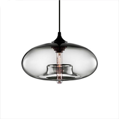 Hanglamp Modern met Ovale Glazen Kap en Verstelbare Hoogte