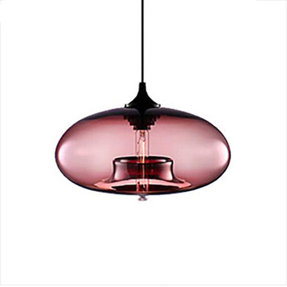 Hanglamp Modern met Ovale Glazen Kap en Verstelbare Hoogte