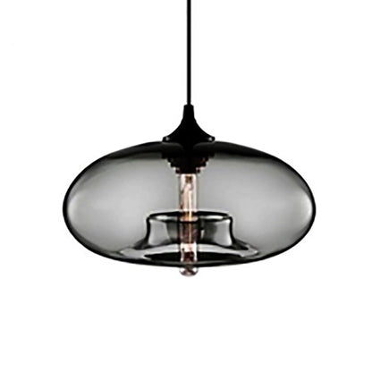 Hanglamp Modern met Ovale Glazen Kap en Verstelbare Hoogte