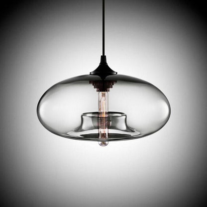 Hanglamp Modern met Ovale Glazen Kap en Verstelbare Hoogte