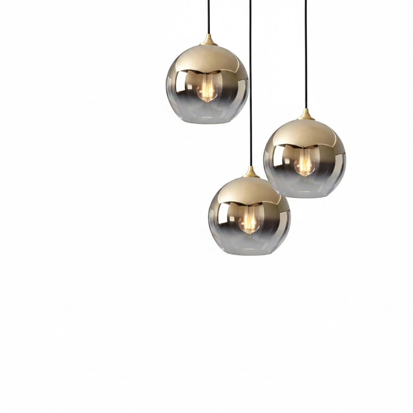 Hanglamp Modern met Ronde Glazen Bol en Metaalglans Afwerking