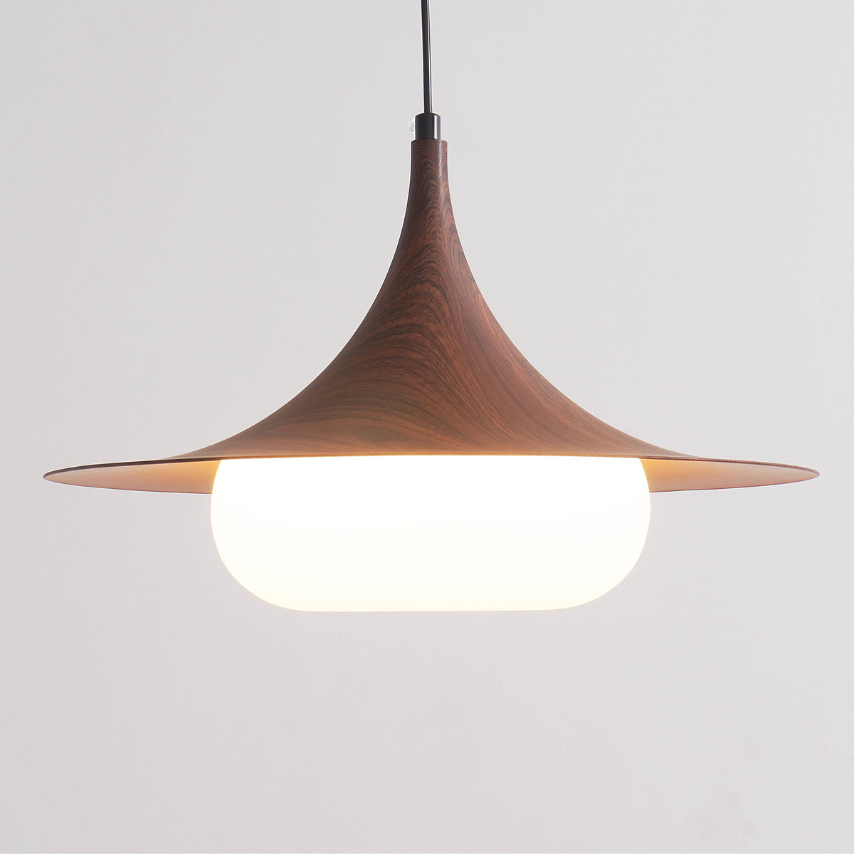 Hanglamp Modern met Zwenkarm en Opaal Glazen Kap