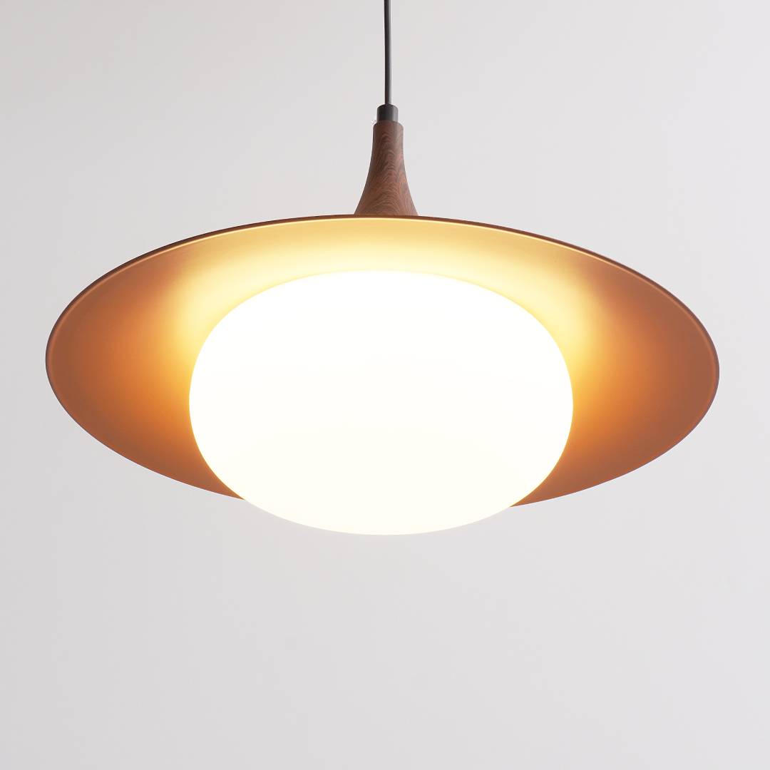 Hanglamp Modern met Zwenkarm en Opaal Glazen Kap