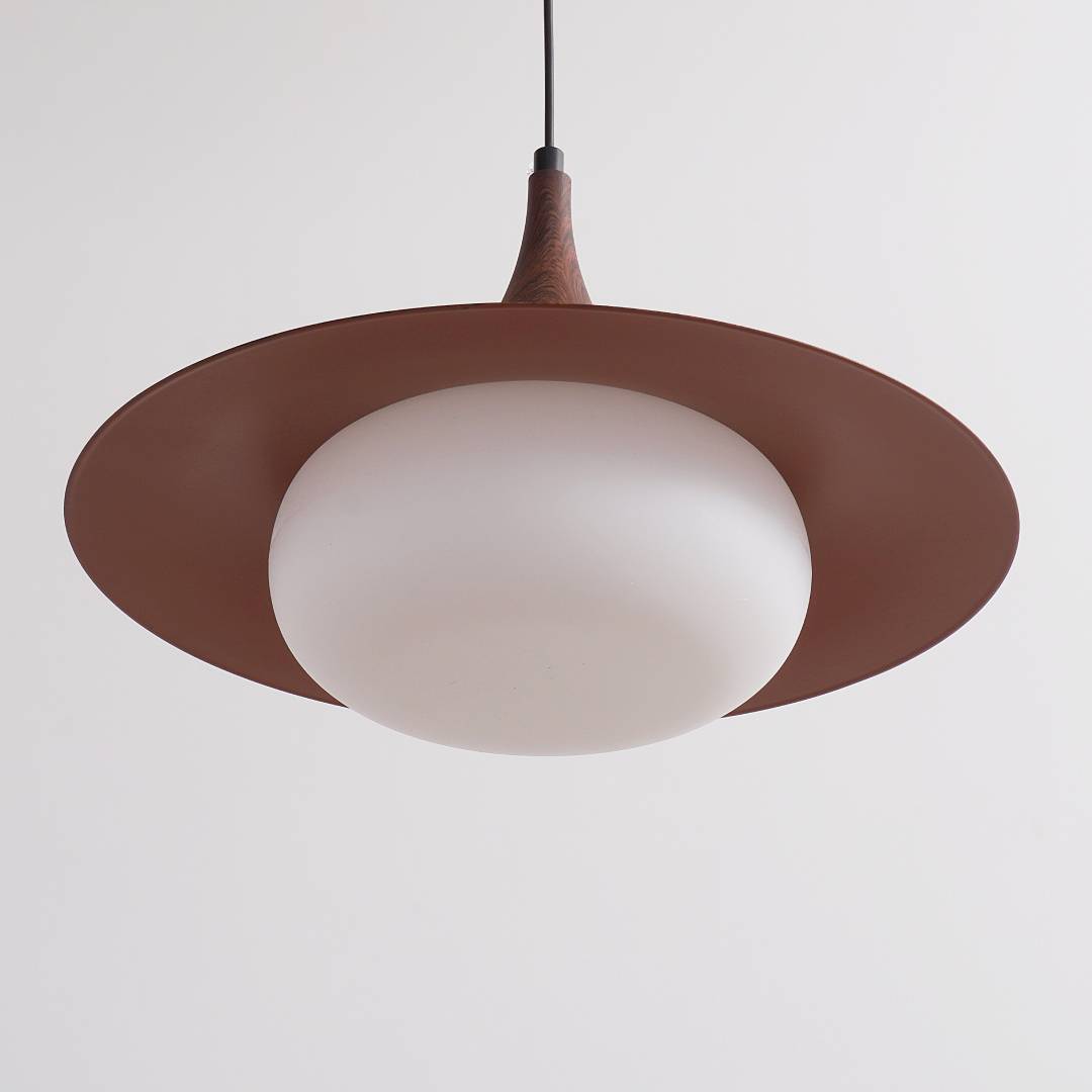 Hanglamp Modern met Zwenkarm en Opaal Glazen Kap
