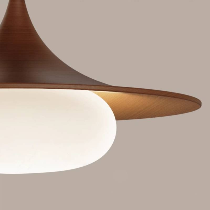 Hanglamp Modern met Zwenkarm en Opaal Glazen Kap