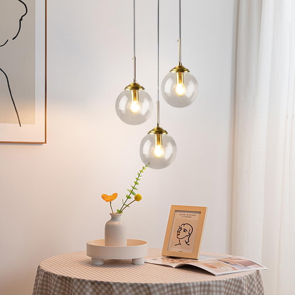 Hanglamp Modernistisch met Glazen Bol en Verstelbare Hoogte