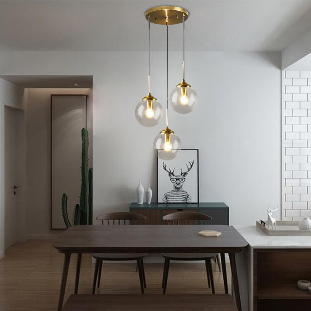 Hanglamp Modernistisch met Glazen Bol en Verstelbare Hoogte