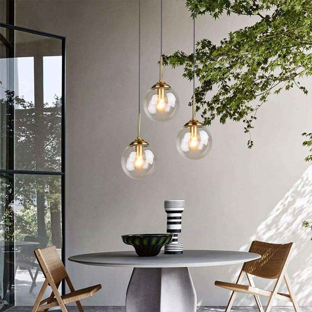 Hanglamp Modernistisch met Glazen Bol en Verstelbare Hoogte