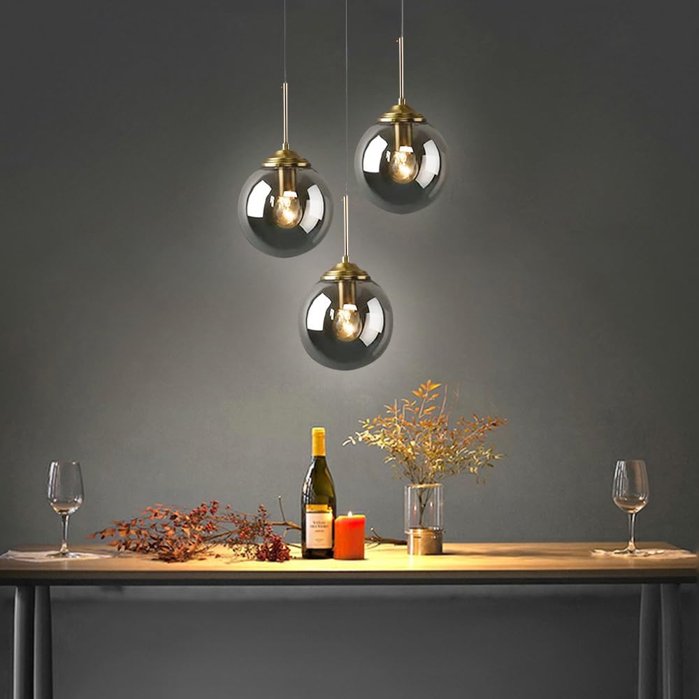 Hanglamp Modernistisch met Glazen Bol en Verstelbare Hoogte