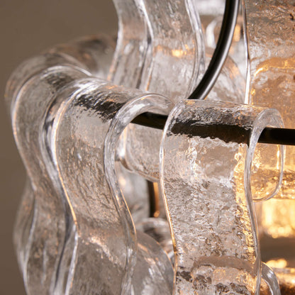 Hanglamp Retro met Gebogen Getextureerd Glas en Ketting
