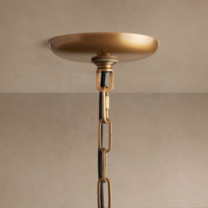 Hanglamp Retro met Gebogen Getextureerd Glas en Ketting