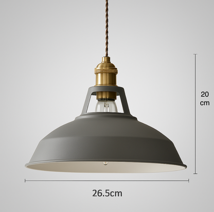 Hanglamp Retro met Gekleurde Metalen Kap en Gedraaid Snoer
