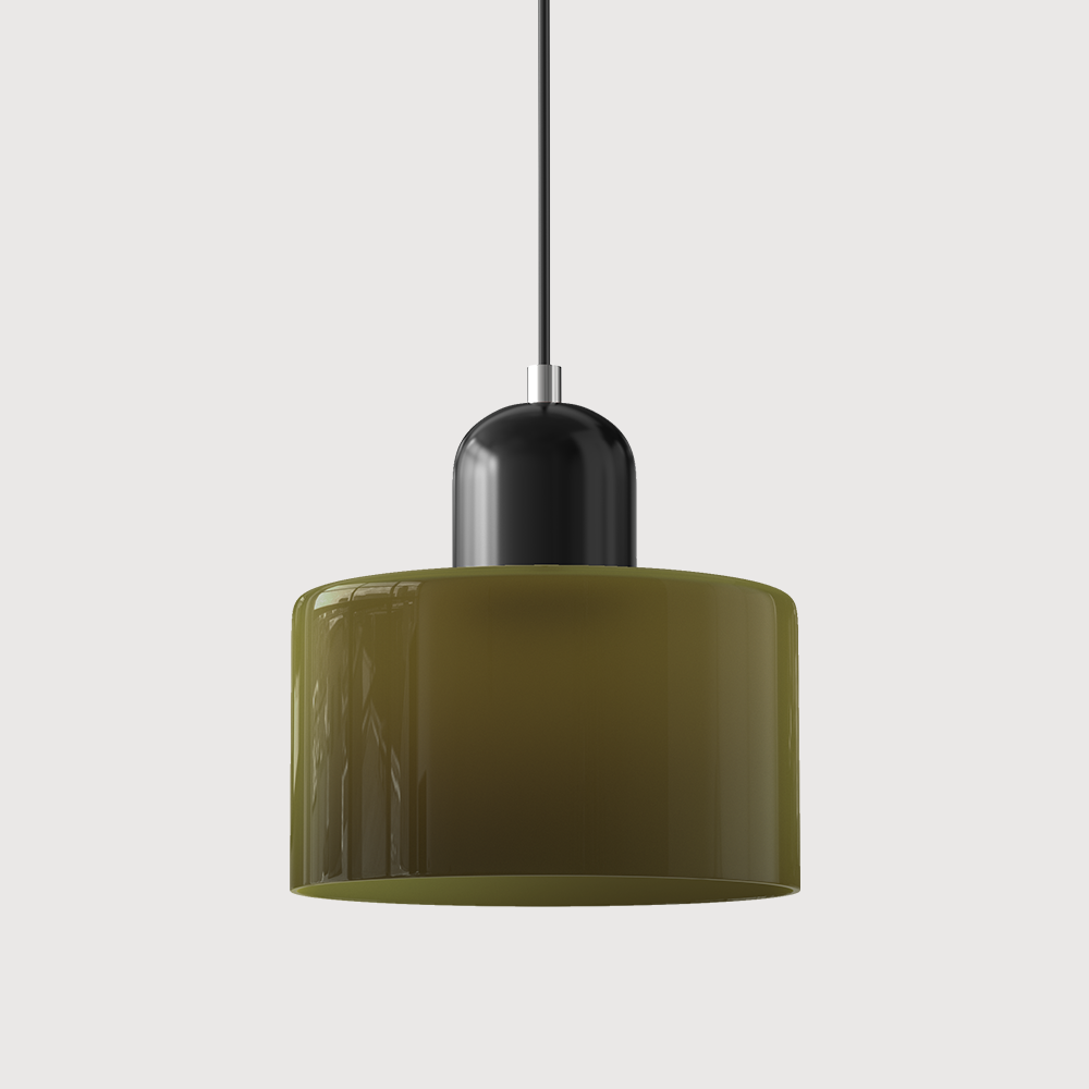Hanglamp Retro met Glazen Cilinderkap en Verstelbare Ophoogte