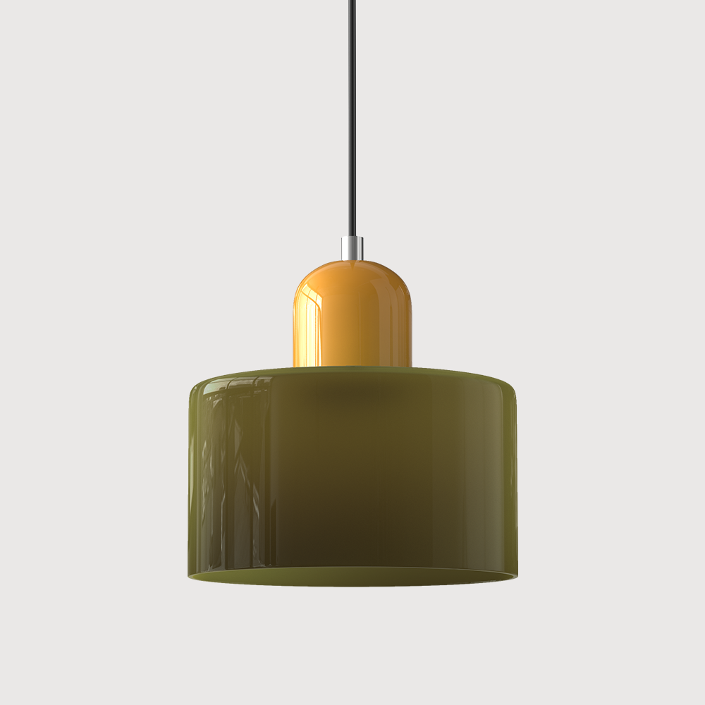 Hanglamp Retro met Glazen Cilinderkap en Verstelbare Ophoogte