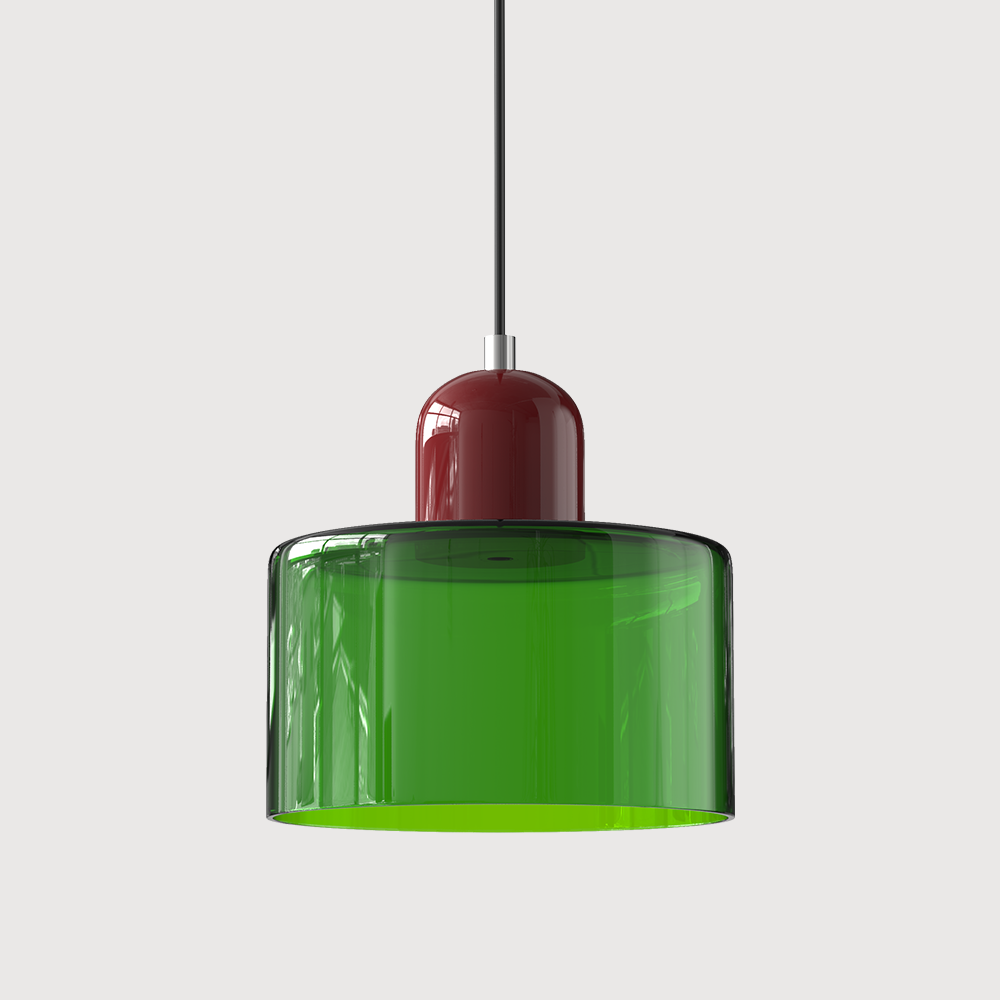 Hanglamp Retro met Glazen Cilinderkap en Verstelbare Ophoogte