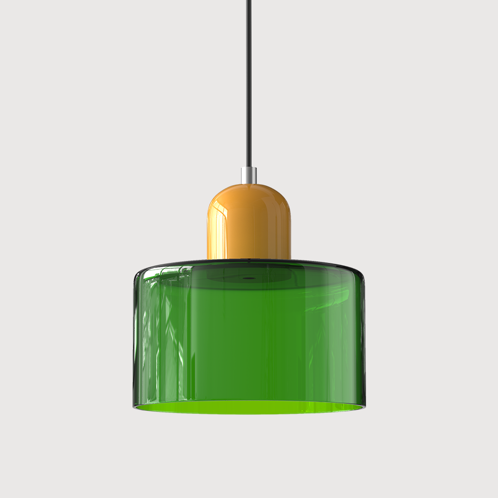 Hanglamp Retro met Glazen Cilinderkap en Verstelbare Ophoogte