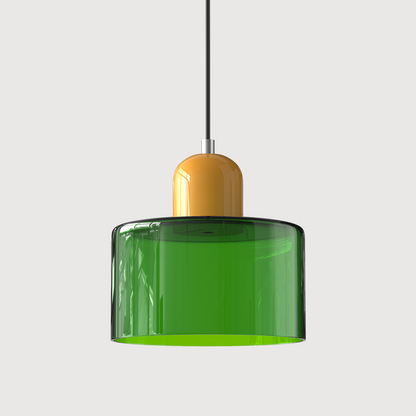 Hanglamp Retro met Glazen Cilinderkap en Verstelbare Ophoogte