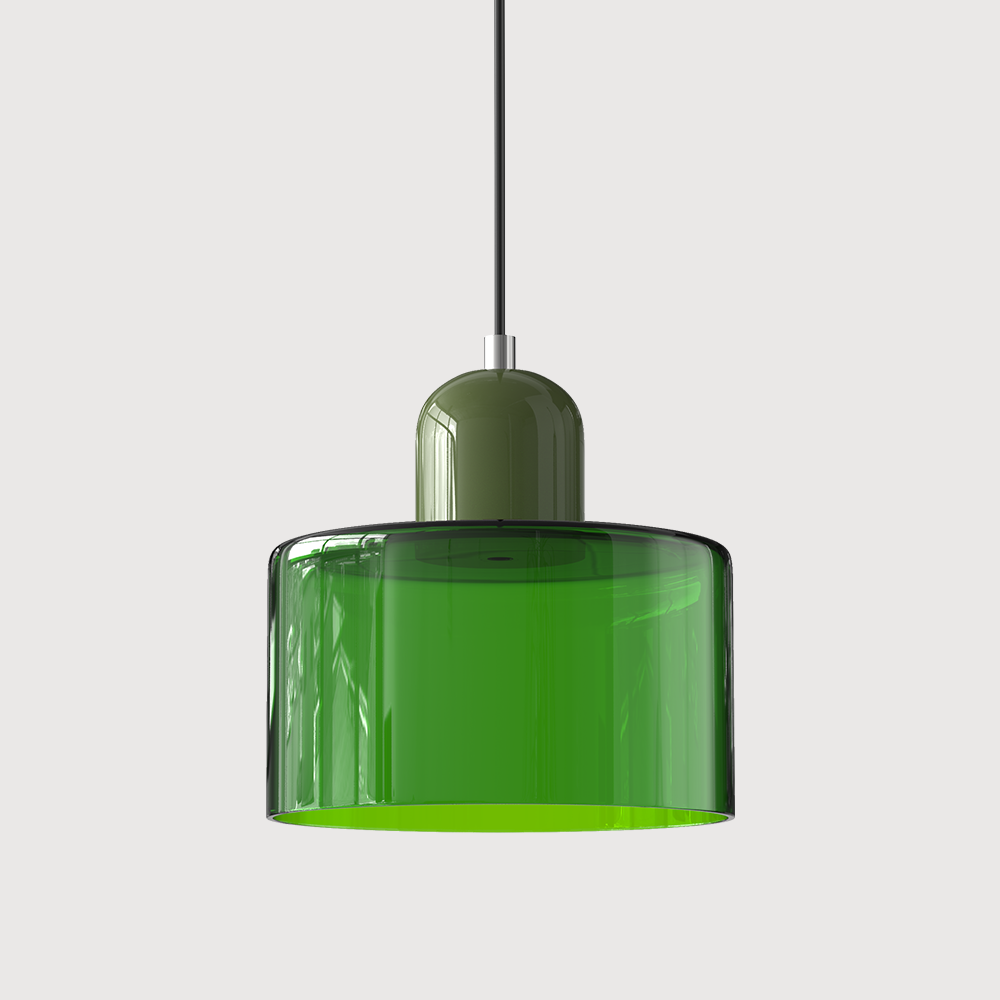 Hanglamp Retro met Glazen Cilinderkap en Verstelbare Ophoogte