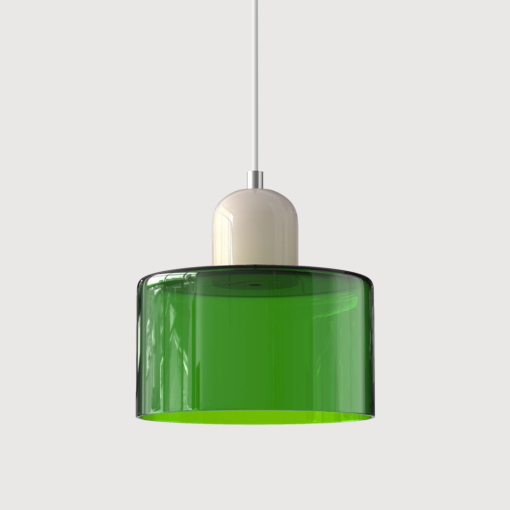 Hanglamp Retro met Glazen Cilinderkap en Verstelbare Ophoogte