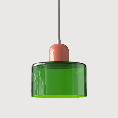 Hanglamp Retro met Glazen Cilinderkap en Verstelbare Ophoogte