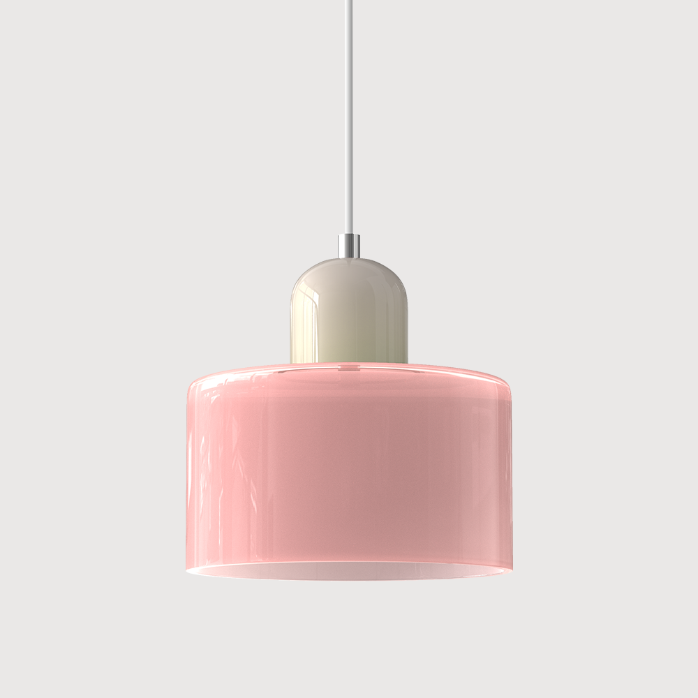 Hanglamp Retro met Glazen Cilinderkap en Verstelbare Ophoogte