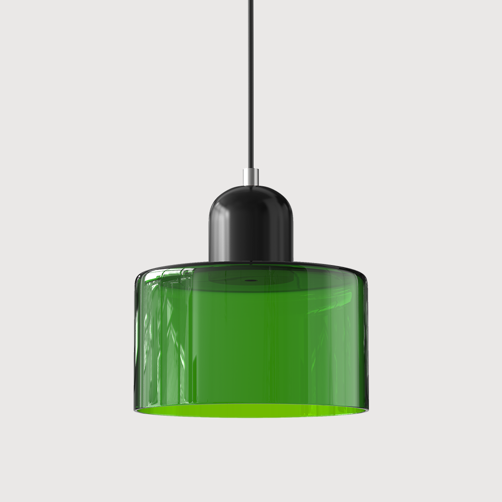 Hanglamp Retro met Glazen Cilinderkap en Verstelbare Ophoogte