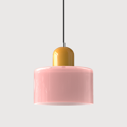 Hanglamp Retro met Glazen Cilinderkap en Verstelbare Ophoogte