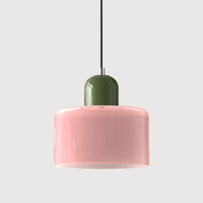 Hanglamp Retro met Glazen Cilinderkap en Verstelbare Ophoogte