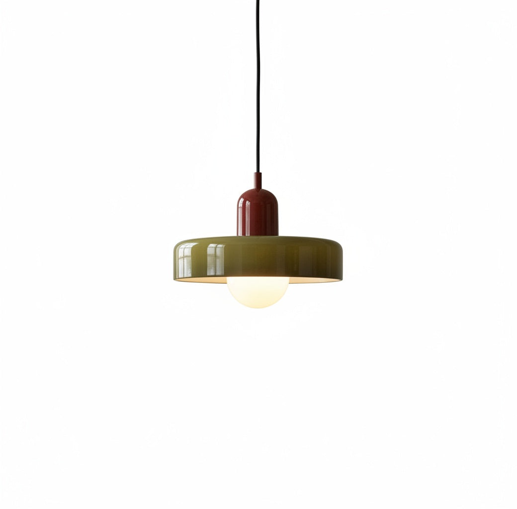 Hanglamp Retro met Glazen Kap en Ronde Bol Lichtbron