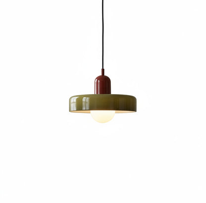Hanglamp Retro met Glazen Kap en Ronde Bol Lichtbron
