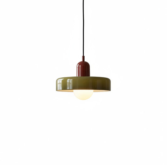 Hanglamp Retro met Glazen Kap en Ronde Bol Lichtbron