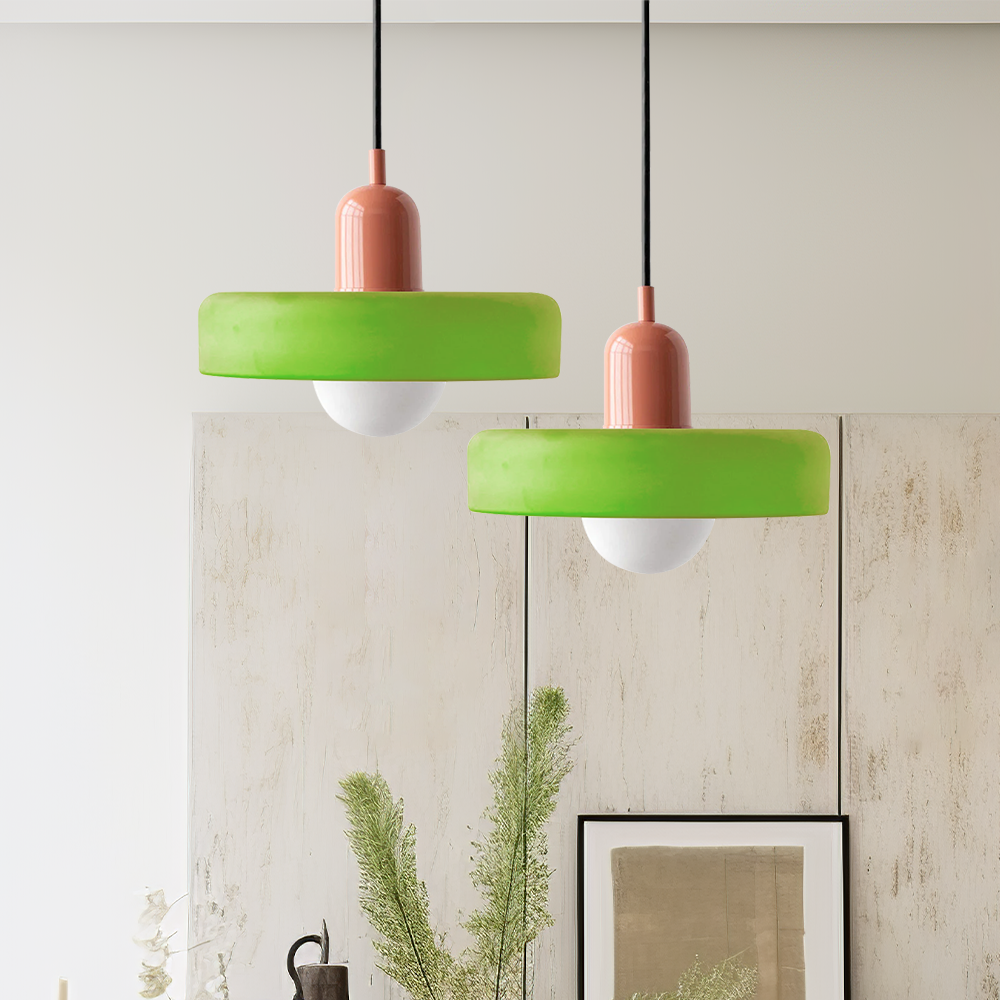 Hanglamp Retro met Glazen Kap en Ronde Bol Lichtbron