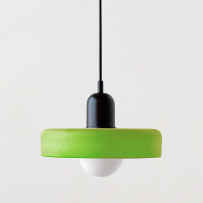 Hanglamp Retro met Glazen Kap en Ronde Bol Lichtbron