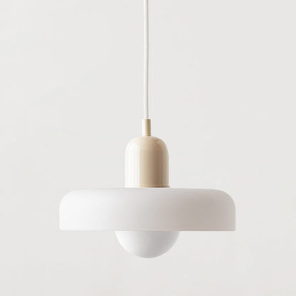Hanglamp Retro met Glazen Kap en Ronde Bol Lichtbron