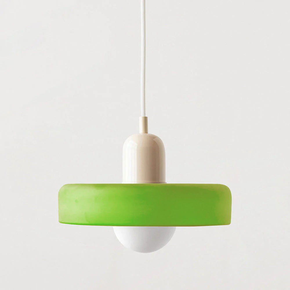 Hanglamp Retro met Glazen Kap en Ronde Bol Lichtbron