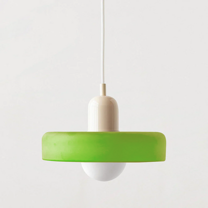 Hanglamp Retro met Glazen Kap en Ronde Bol Lichtbron