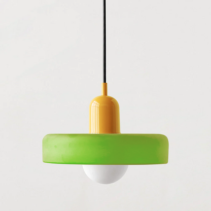 Hanglamp Retro met Glazen Kap en Ronde Bol Lichtbron