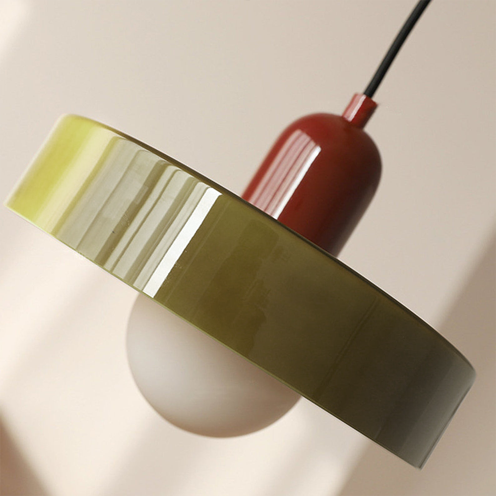 Hanglamp Retro met Glazen Kap en Ronde Bol Lichtbron